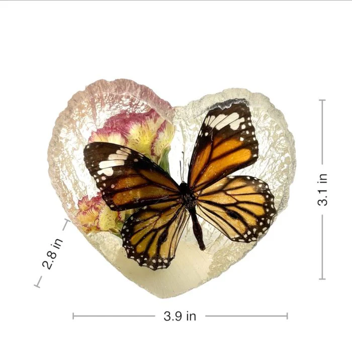 Real Butterfly in Acrylic Heart - Image 4