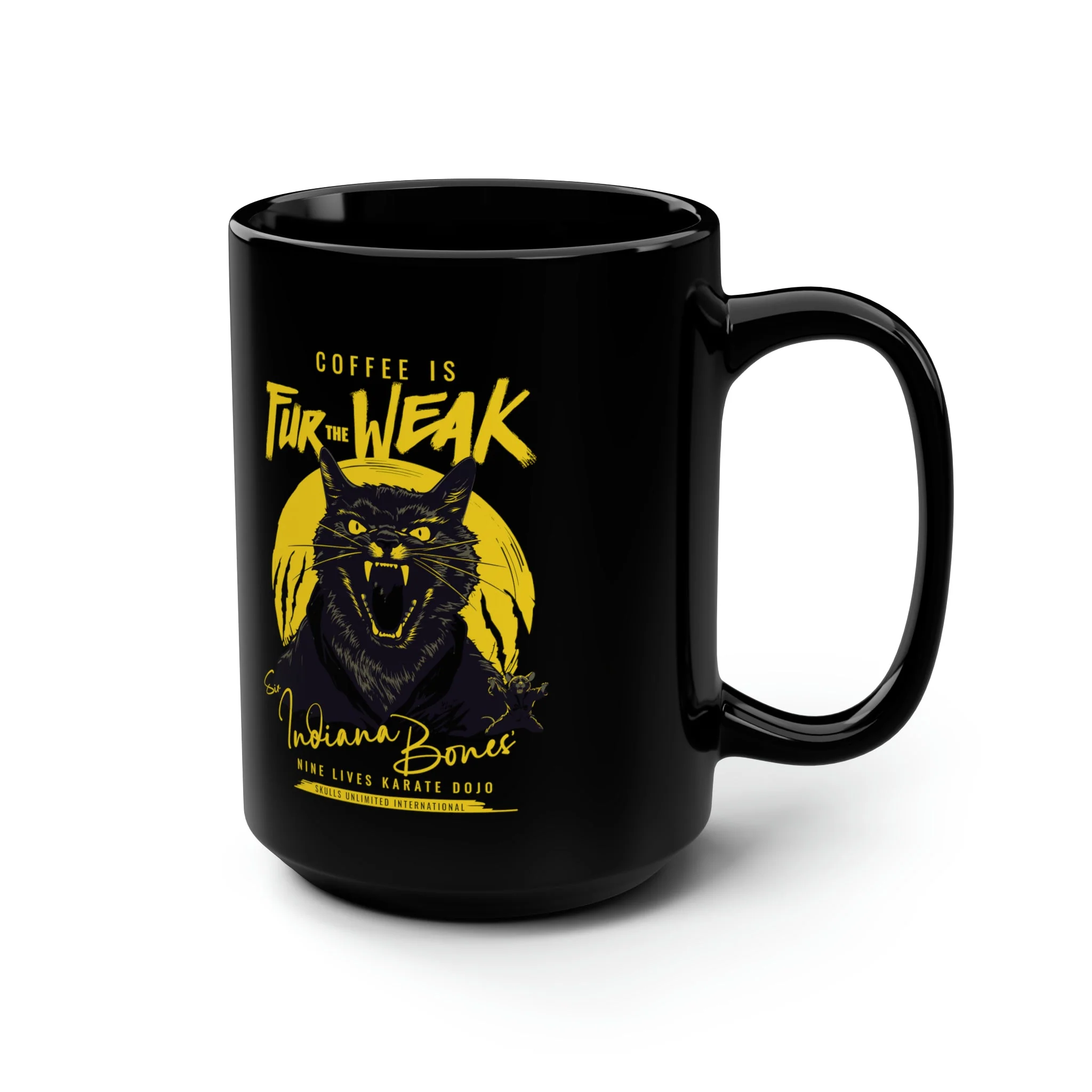 Coffee is FUR THE WEAK - Sir Indiana Bones Karate Mug, 15oz - Image 3