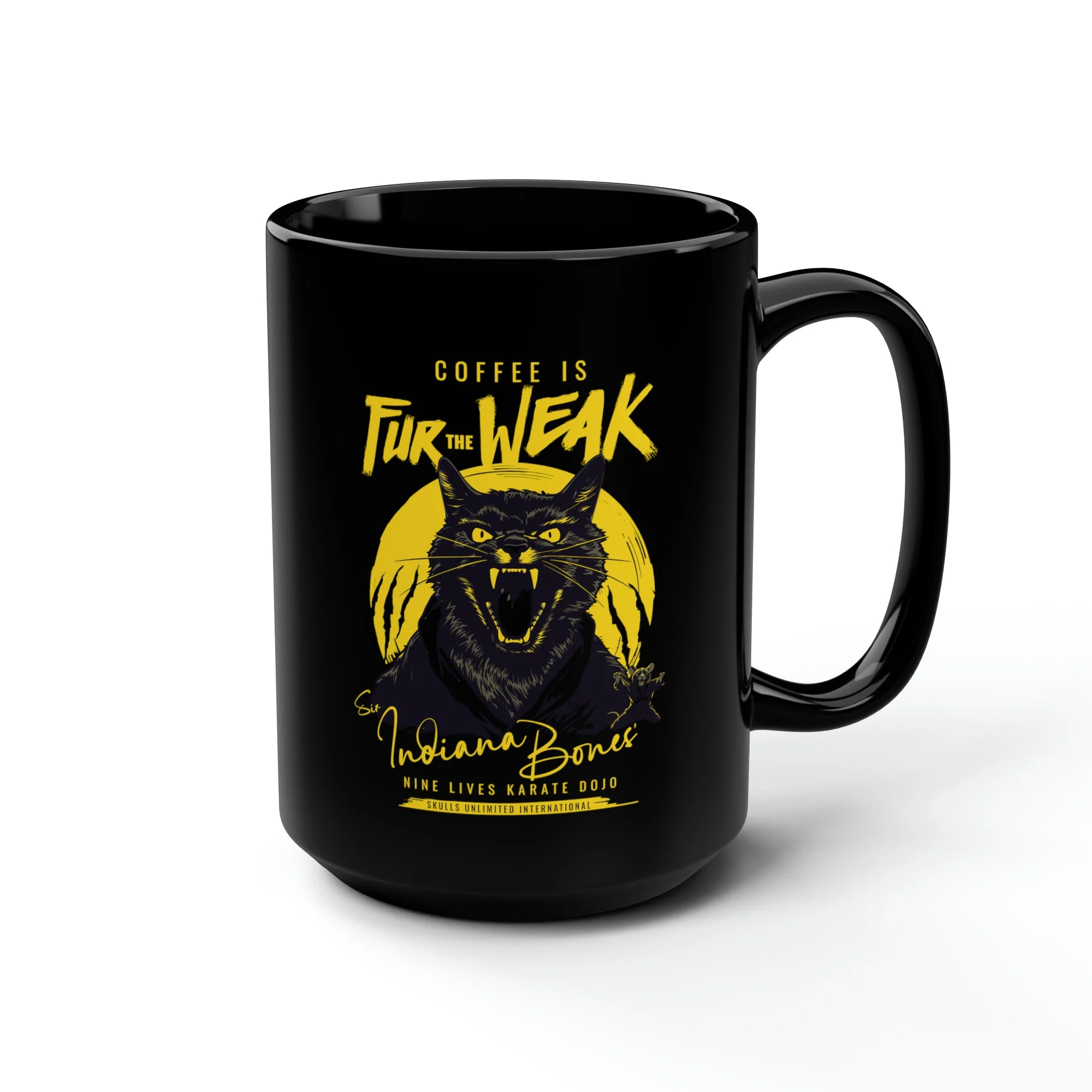 Coffee is FUR THE WEAK - Sir Indiana Bones Karate Mug, 15oz - Image 6