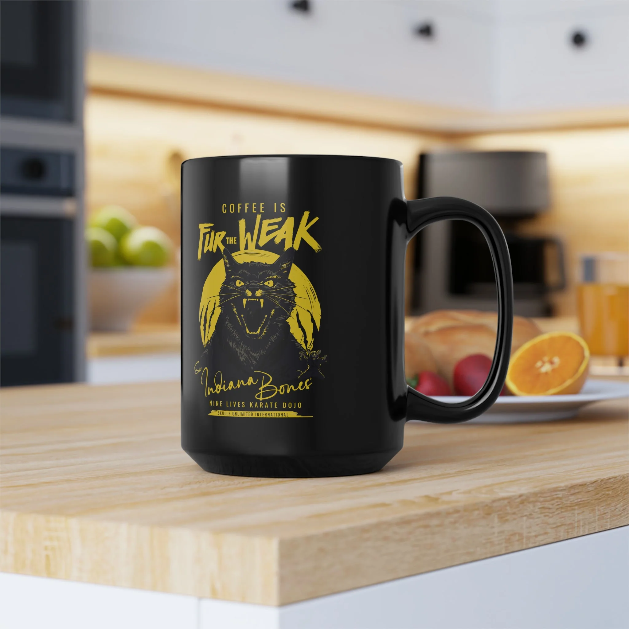 Coffee is FUR THE WEAK - Sir Indiana Bones Karate Mug, 15oz - Image 7