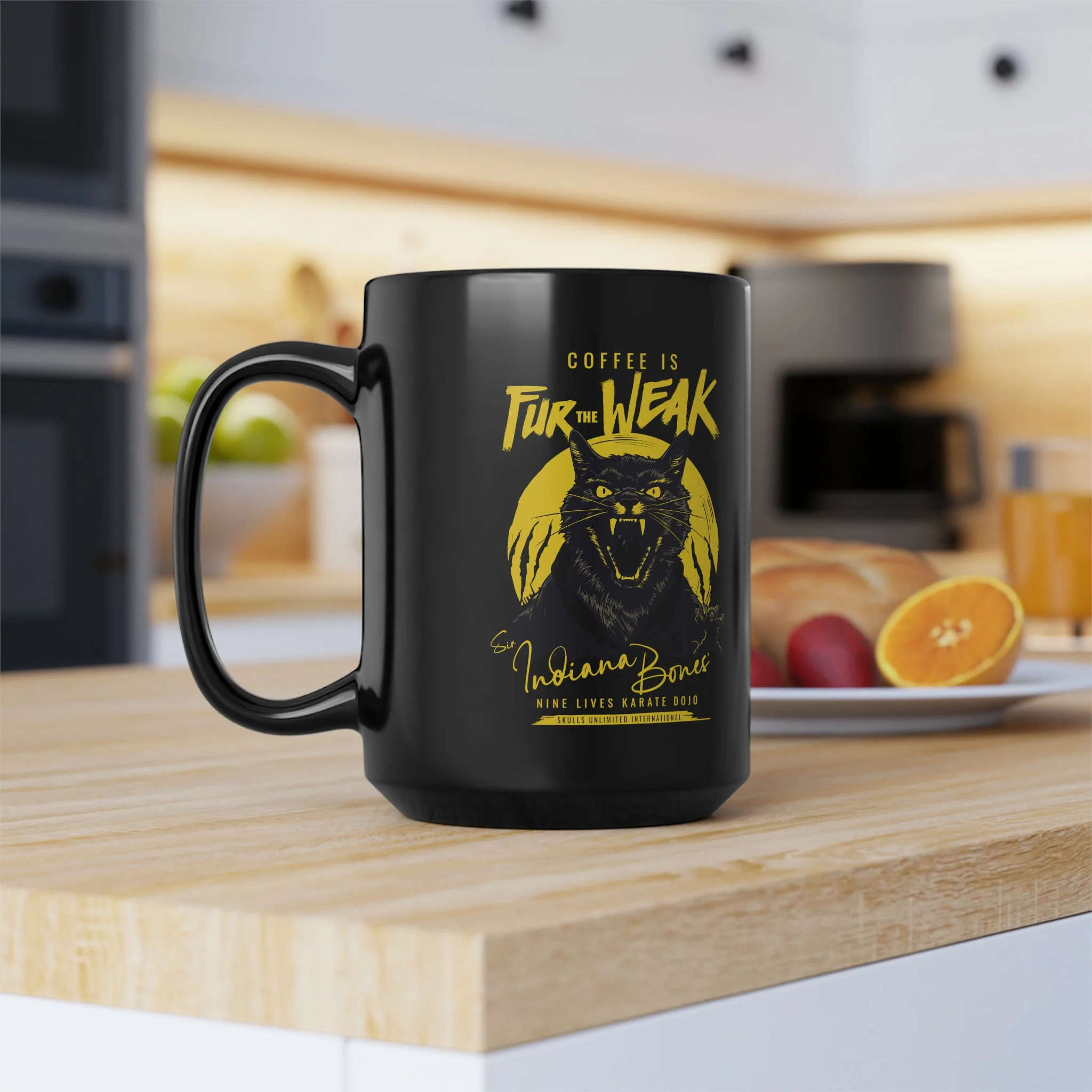 Coffee is FUR THE WEAK - Sir Indiana Bones Karate Mug, 15oz - Image 8