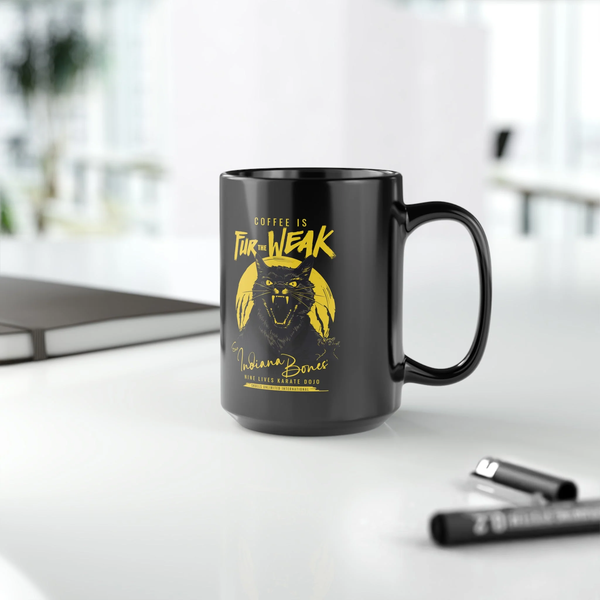 Coffee is FUR THE WEAK - Sir Indiana Bones Karate Mug, 15oz - Image 9