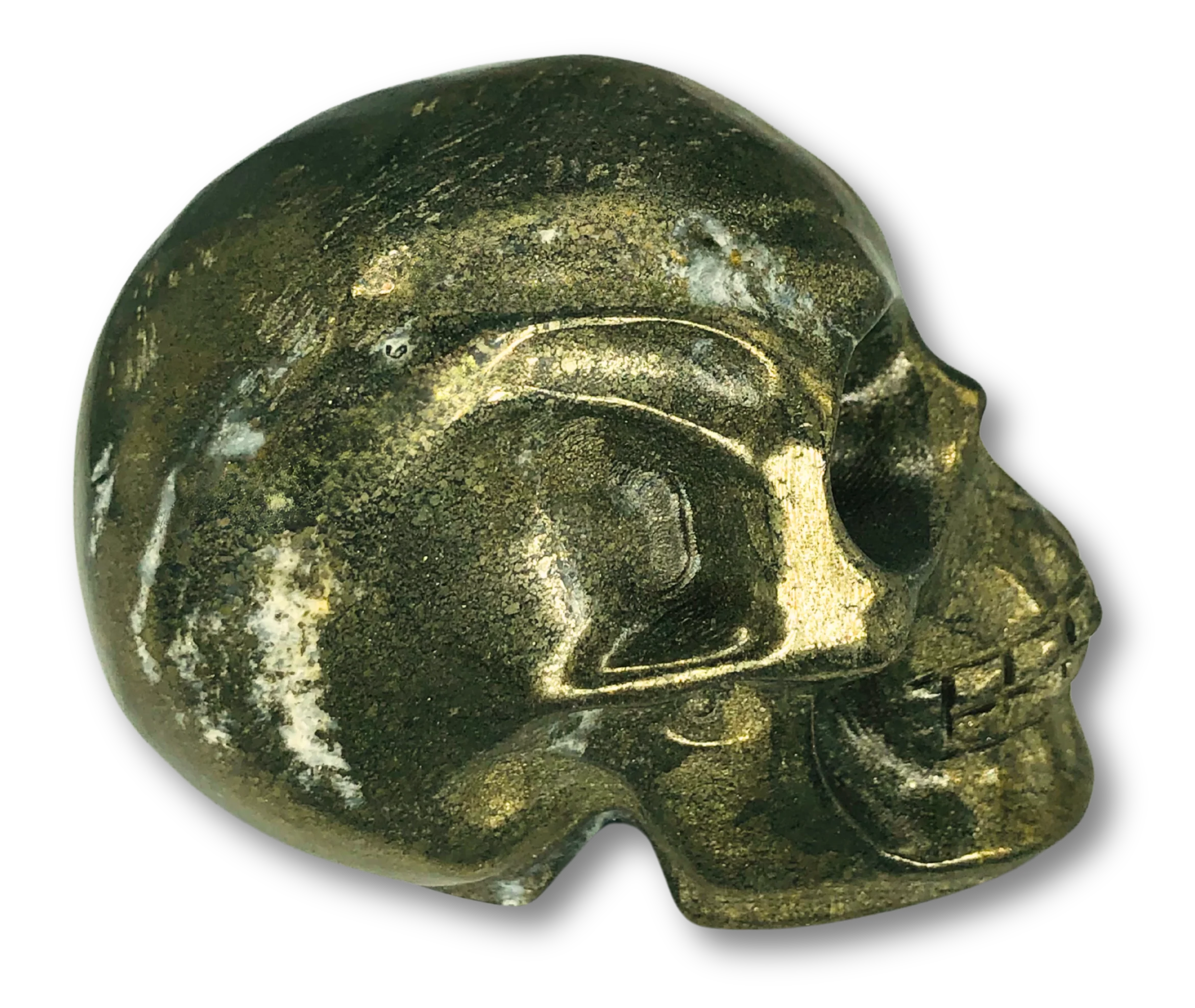 Carved Pyrite Skull - Image 3