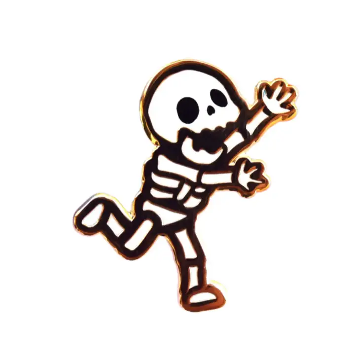 Running Skeleton Enamel Pin