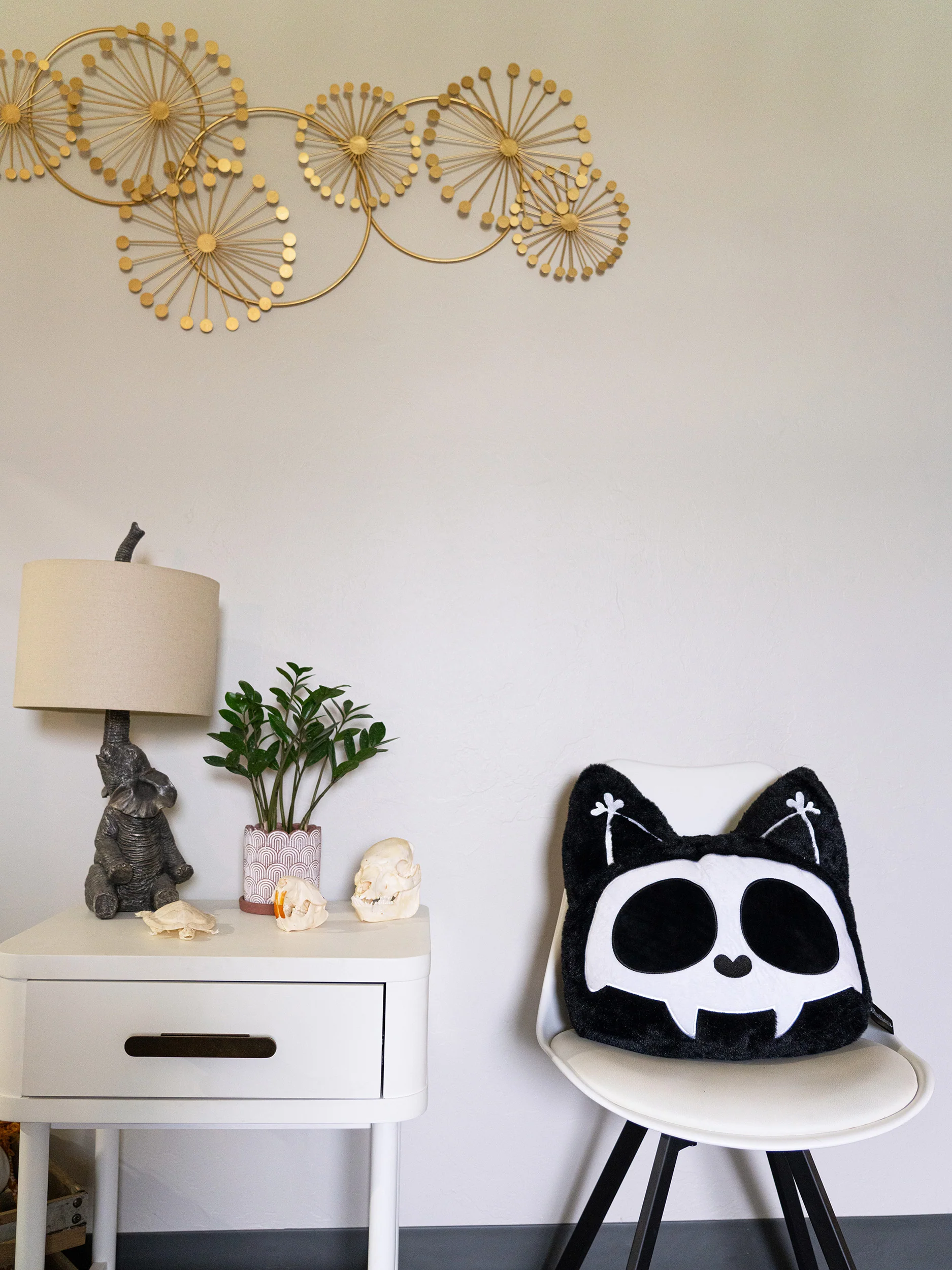 Skelekitty Throw Pillow - Image 5