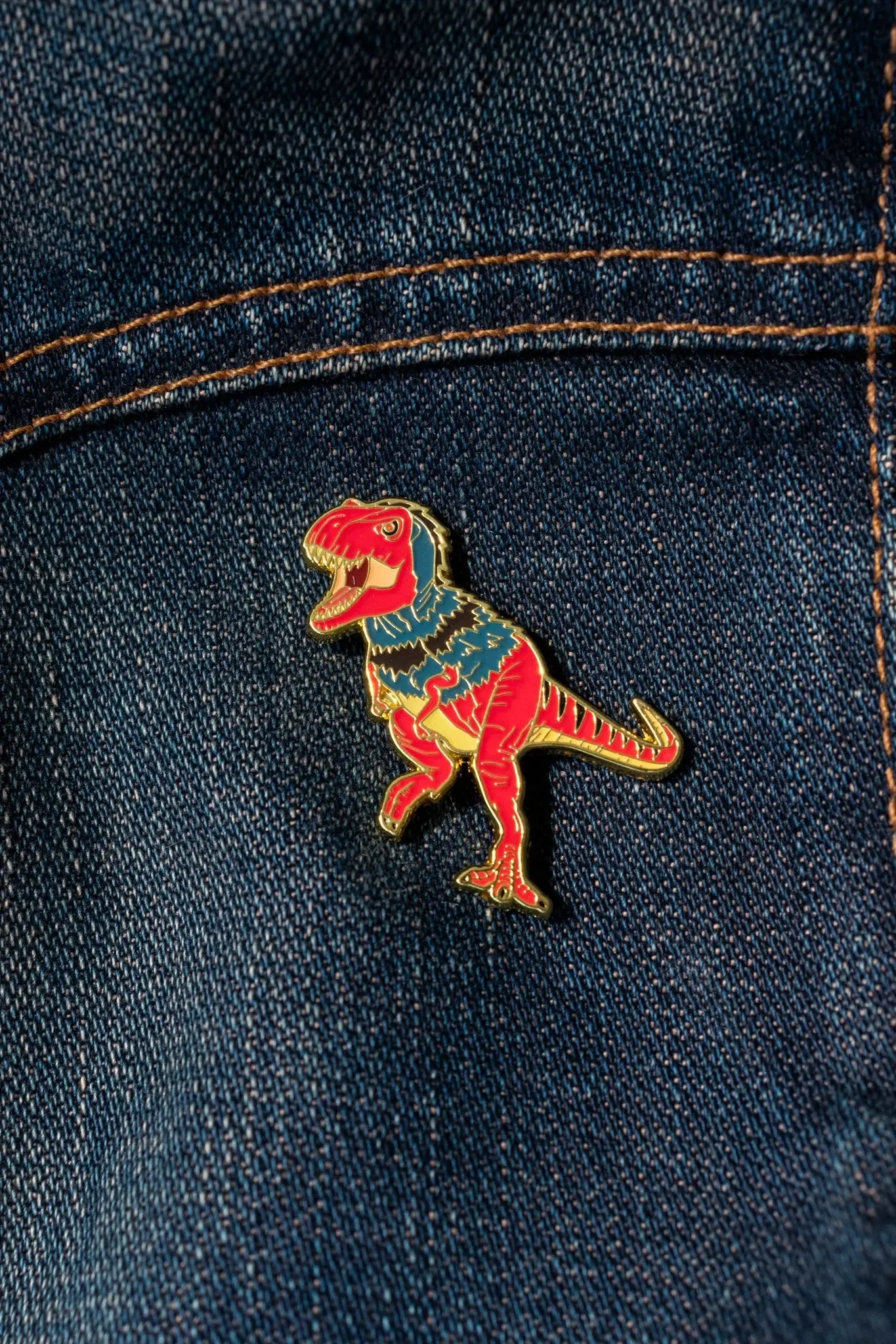Tyrannosaurus Rex (Feathered) Enamel Pin - Image 4